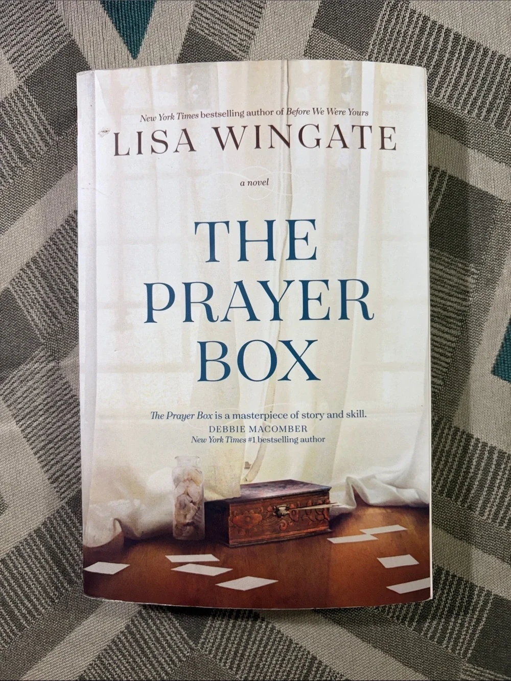 The Prayer Box by Lisa Wingate - Hardcover Novel - Cream & Blue Cover